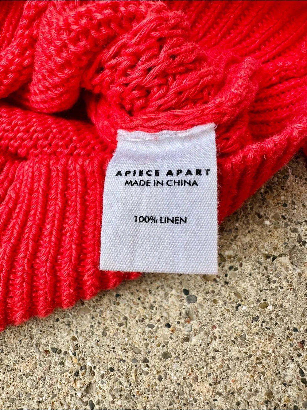 NWOT 100% Linen APIECE APART Helmi Crewneck Knit Coral Red Sweater, Small